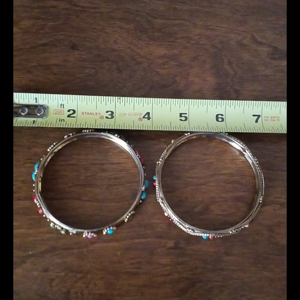2 Beautiful Cuff Slip On Bracelets Bangle - Picture 10 of 12